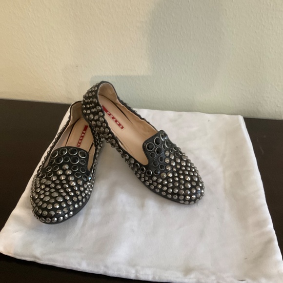 Prada  black studded flat - Picture 2 of 5